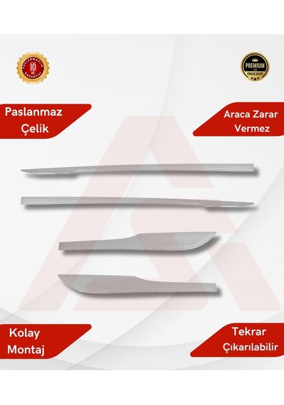 Honda Civic Fc5 2016 Sonrası Yan Kapı Çıtası Krom Yazılı 4 Prç. P.çelik