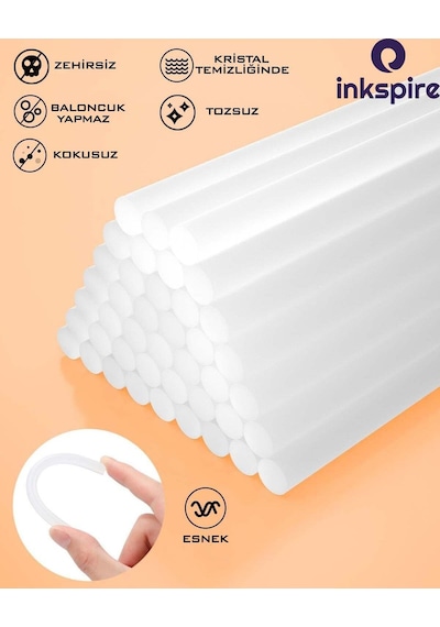 Sıcak Silikon Tabancası Mumu İnce 10 Adet Slikon Tabanca İçi İnce Çubuk Silicone Tabanca Ucu Yedeği