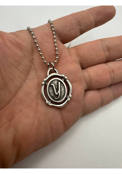 Y Harfli Antik Unisex Kolye Kişisel, Zarif Ve Özgün Tasarım Çok renkli