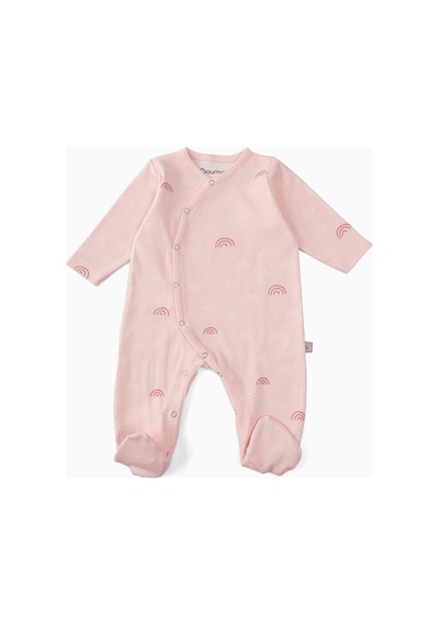 Boumini Pamuklu 2'li Bebek Patikli Tulum Desenli Pembe Pembe
