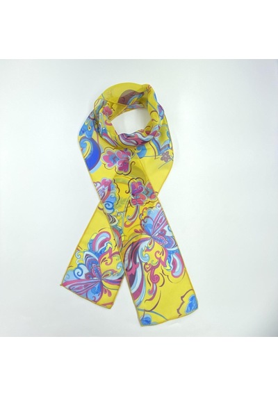 Tedz Collection Paredora Floral Limon Pembe Hippi Fular Çok Renkli