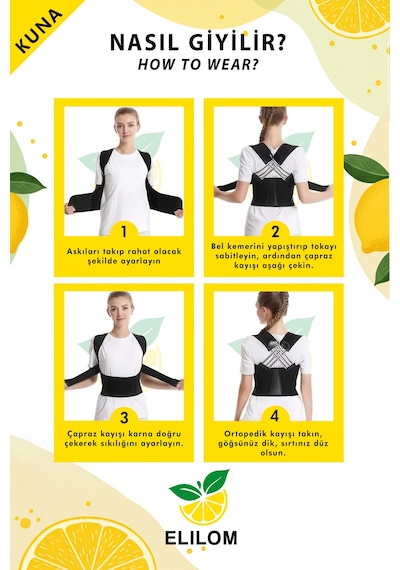 Dik Duruş Korsesi - Unisex, Çapraz Bantlı, Sırt Ve Omuz Desteği, Omurga Ve Bel Destekli Kuna