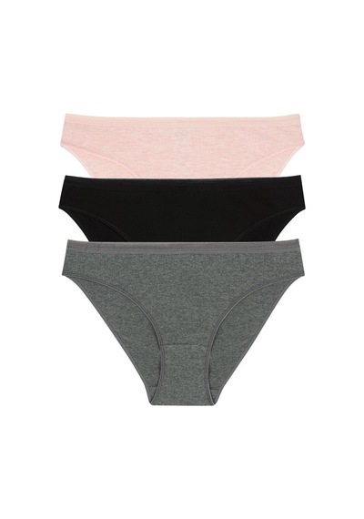 Momslab Kadın Karışık Renkli Korseli 1 Beden Incelten 3lü Slip Külot Karışık