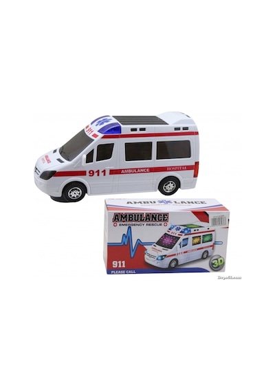 3d Işıklı. Sirenli Çarp Dön Sensörlü Ambulans