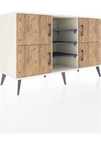 Hyperion Konsol 5 Raflı 4 Kapaklı 132x44x83 Aytaşı-çam/antrasit Çam/antrasit Hyperion Konsol 5 Raflı 4 Kapaklı 132x44x83 Aytaşı-çam/antrasit Çam/antrasit
