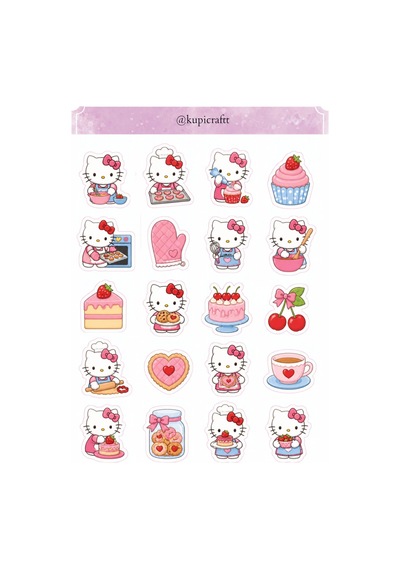 6 Sayfa Hello Kitty Sticker Seti Hello Kitty Temalı Ajanda Scrapbook Journal 0