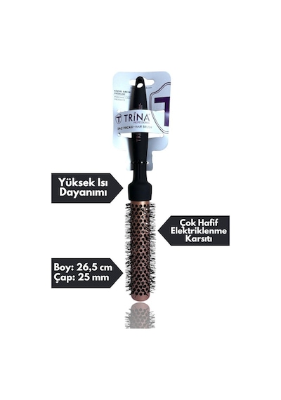 Trina Diva Yuvarlak Termal Fön Fırçası 25mm Çap 04