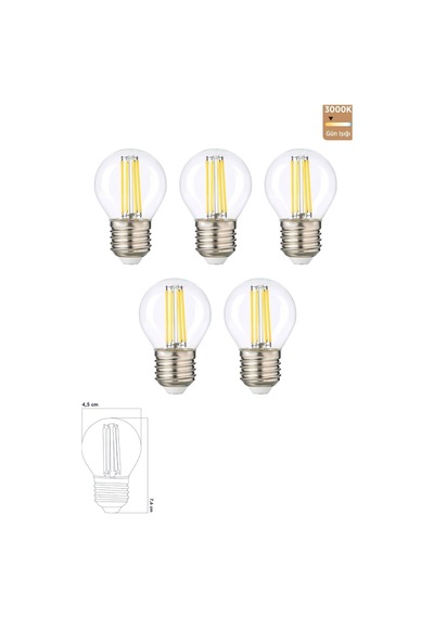 Led Ampul 6w 3000k E27 Gün Işığı 5'li Erd-42