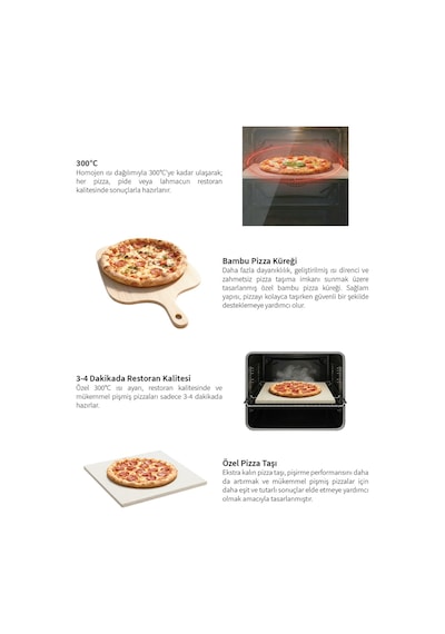 Ferre Pizzart&fryart  QEP65CB Ankastre Fırın + Pizza Taşı & Küreği