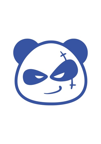 Serseri Panda Araba Sticker 17x17 Cm Mavi