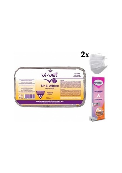 Vi-Vet Natürel Kalıp Sir Ağda 500 ML + Ekamix Ağda Bezi 2 M