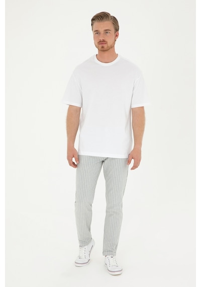 U.S. Polo Assn. Erkek Comfort Fit Bisiklet Yaka Beyaz Tişört 50294216-VR013