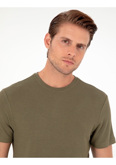 Pierre Cardin Erkek Haki Tişört Basic 50280967-vr027 Haki