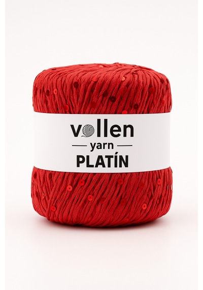 Platin Pullu Örgü Ipi,parlak Simli Tığ Ve Şiş Uyumlu Yün, Kırmızı