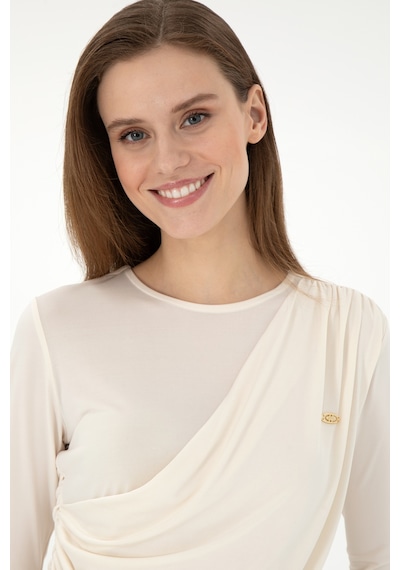 U.S. Polo Assn. Kadın Krem Bisiklet Yaka Sweatshırt 50291561-VR071