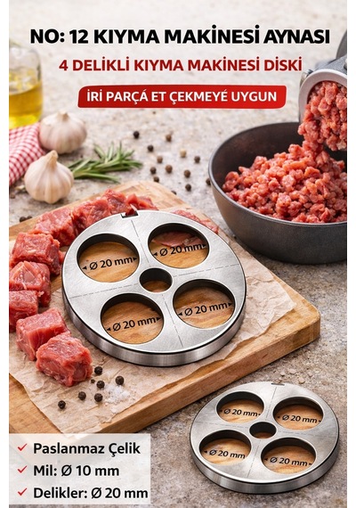Kıyma Makinesi Kuşbaşı Aynası No 12 / 20 Mm Süzgeç