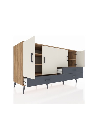 Kronos Konsol 5 Raflı 3 Çekmeceli 4 Kapaklı 176x59x99 Çam-aytaşı/ Çam-aytaşı/antrasit Kronos Konsol 5 Raflı 3 Çekmeceli 4 Kapaklı 176x59x99 Çam-aytaşı/ Çam-aytaşı/antrasit