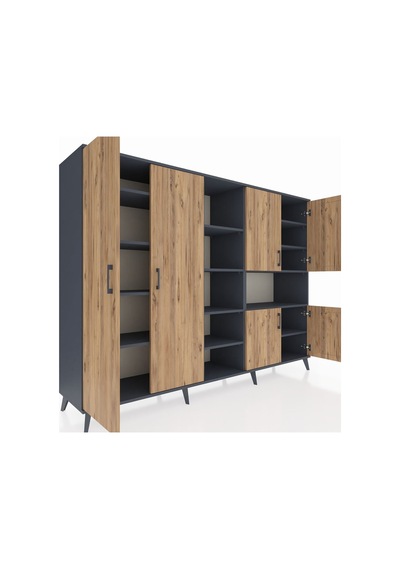 Hyperion Dolap 13 Raflı 6 Kapaklı 220x44x163 Antrasit-çam/antrasit Atlas Çam/antrasıt - Antrasıt Hyperion Dolap 13 Raflı 6 Kapaklı 220x44x163 Antrasit-çam/antrasit Atlas Çam/antrasıt - Antrasıt