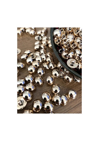 15 Mm Light Gold Ayaklı Metalize Top Düğme 15 Adet - 334535647