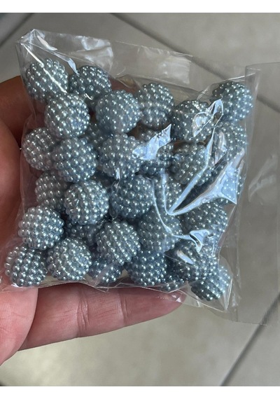 Delikli Inci Boncuk Mavi Renk1 Paket 50 Adet 1cm
