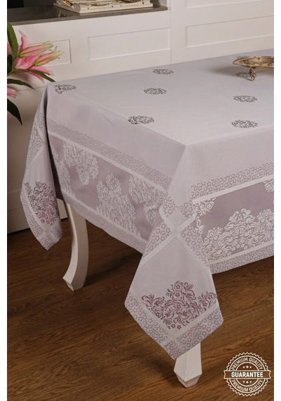 Viyana Lüx Jakar Kumaş Mor Masa Örtüsü Dikdörtgen 160x320 Cm - 1115 Çok Renkli