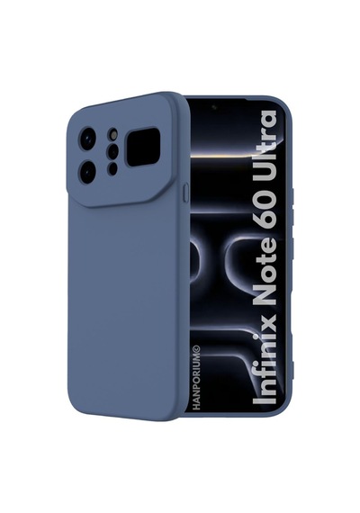 Infinix Note 60 Ultra Uyumlu Silikon Kılıf Pastel Tonu Kamera Korumalı Esnek Kapak Lacivert