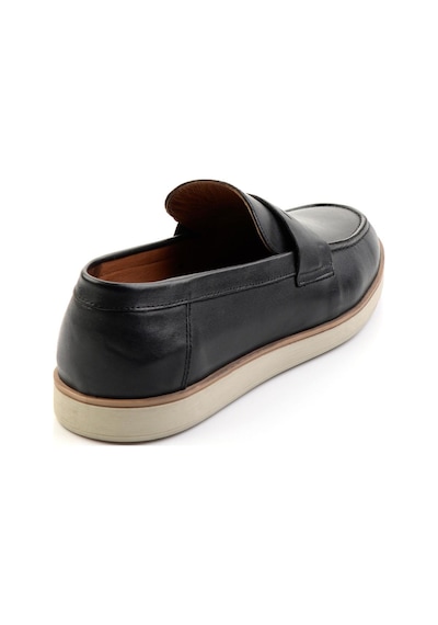 Bambi Siyah Hakiki Deri Erkek Loafer Ayakkabı E01054171341 Siyah