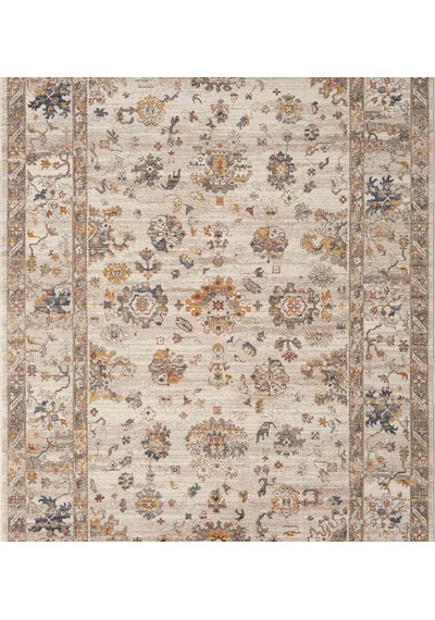 Bej Kahve Soyut Eskitme Desenli Uşak Halı - Ns0253ka Bej - Kahve