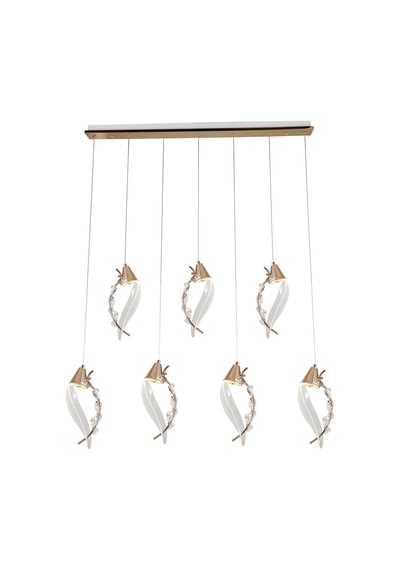 Ardea 7'li Gold Sıralı Sarkıt Salon Led Avize