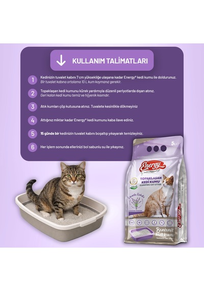 Kedi Kumu Lavanta Kokulu 5 Lt - 2 Adet