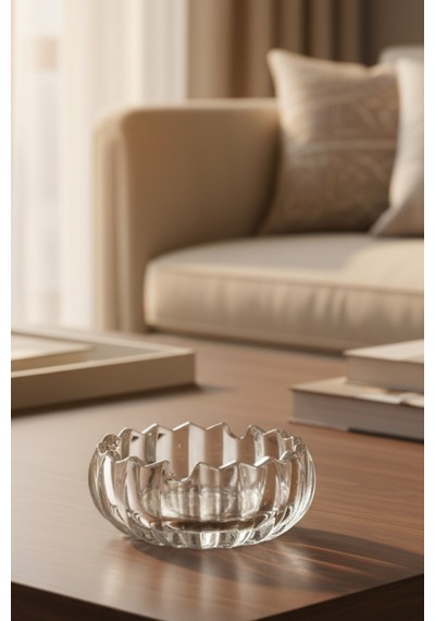 Modern Tasarım Şeffaf Cam Küllük Kül Tablası 12 Cm
