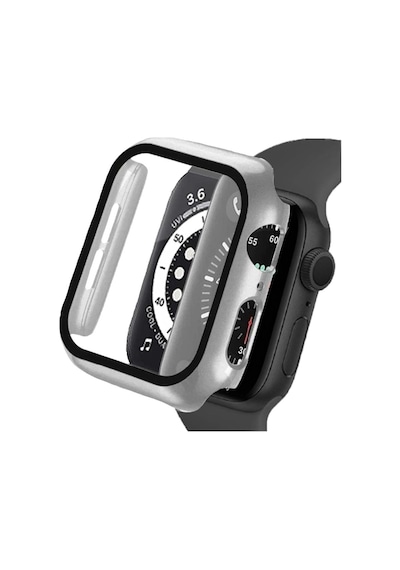 Binano Apple Uyumlu  Watch 44mm Sense Kasa Ve Ekran Koruyucu Gümüş