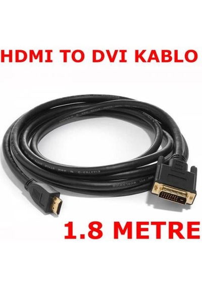 Hdmi To Dvi Görüntü Ses Kablo 1.8 Mt Bağlantı Kablosu Tv Lcd Led
