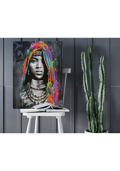 Bk Home African Woman Tasarımlı Kanvas Tablo 50x70cm-1