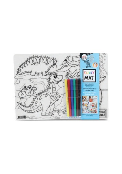 Funny Mat - Uzay Ve Dinozorlar 6'lı Kalem Hediyeli 25 X 35 Cm