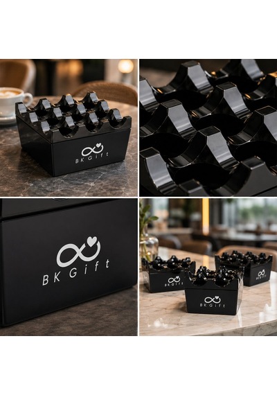 Logonuza Özel 10 Adet Izgaralı Döküm Siyah Küllük Kapaklı Metal Kül Tablası