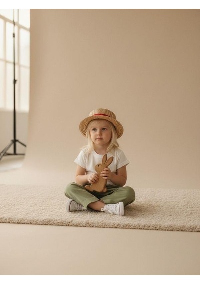 Zekids Kız Bebek Yumuşak Dokulu Beli Lastikli Pantolon-16946 Yeşil
