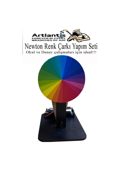 Newton Renk Çarkı Yapım Seti 1 Adet 12x7x10 Cm Fen Bilimleri Deney Setleri Okul Sınıf Nevton Çarkı