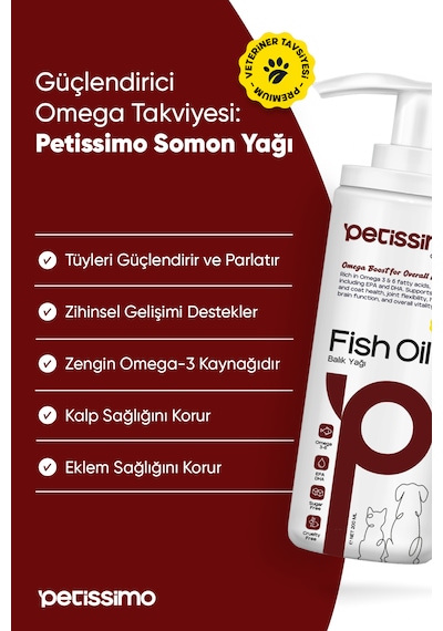 Petissimo Care Kedi Ve Köpekler İçin Balık Yağı - Omega 3-6 İçerikli Tüy Ve Genel Sağlık  - 200 Ml