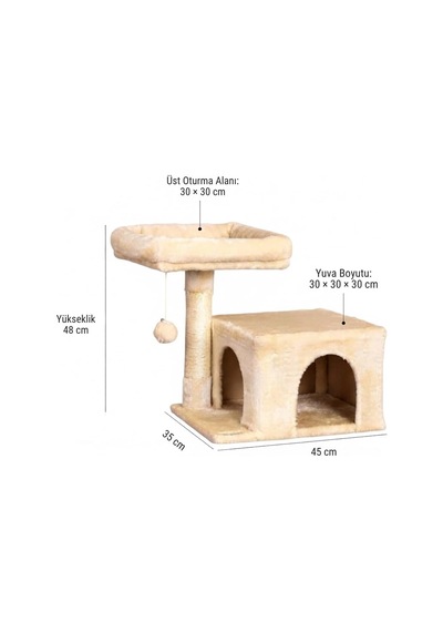 Pet Komfor Stepli Yuvalı Kedi Tırmalaması Beyaz