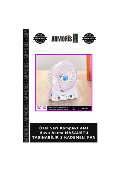 Özel Seri Kompakt Alet Hava Akımı Masaüstü Taşınabilir 3 Kademeli Fan