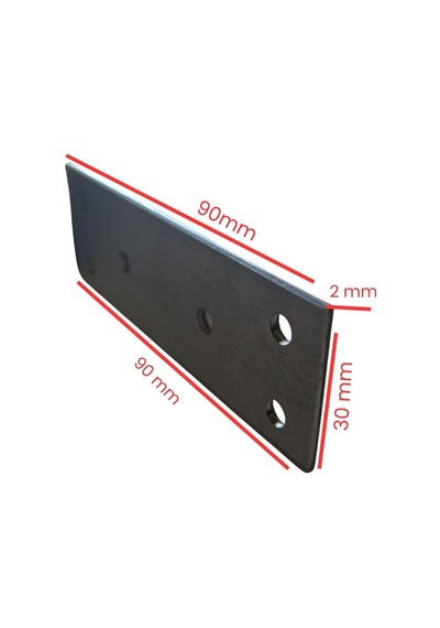 Cateksss Mobilya Dolap Bağlantı Sabitleme Düz Demir Gönye No:23 30x20x90 Mm - 8 Li Paket Gri