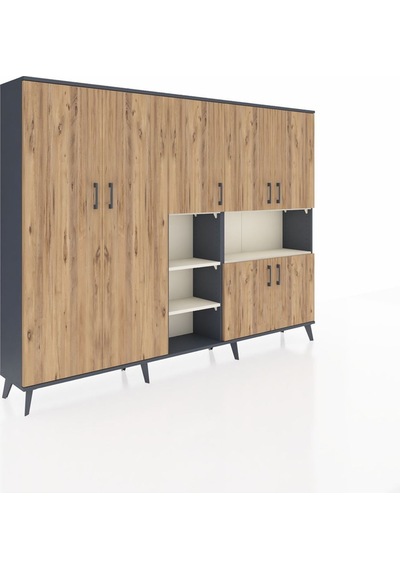 Arges Dolap 13 Raflı 7 Kapaklı 220x30x163 Antrasit-çam/aytaşı Atlas Çam/aytası - Antrasıt Arges Dolap 13 Raflı 7 Kapaklı 220x30x163 Antrasit-çam/aytaşı Atlas Çam/aytası - Antrasıt