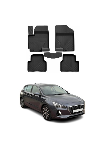 Hyundai I30 2016-2026 Uyumlu 4d Havuzlu Paspas Kauçuk Siyah 5 Parça