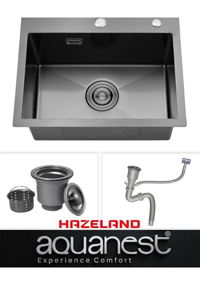 Hazeland Aquanest Steel Line Mutfak Eviyesi 60 45 Antrasit