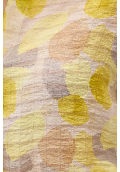 Sateen Kolu Katlamalı İnce Gömlek - Sarı-137211 sarı
