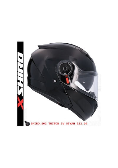 Shiro Flip Up Triton M.C Motosiklet Kaskı Siyah