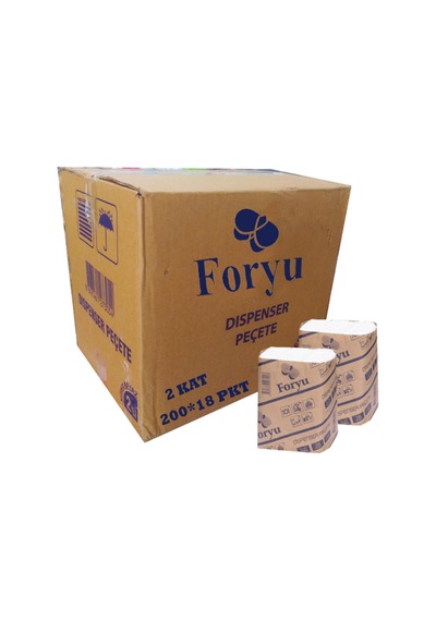 Foryu Masaüstü Dispenser Peçete - 2 Kat - 200 Adetlik 18 Paket / Koli