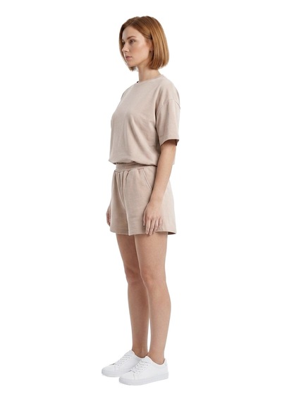 Cottonhıll Premium - Sway Collection Vizon Modal Şortlu Kadın Eşofman Takımı