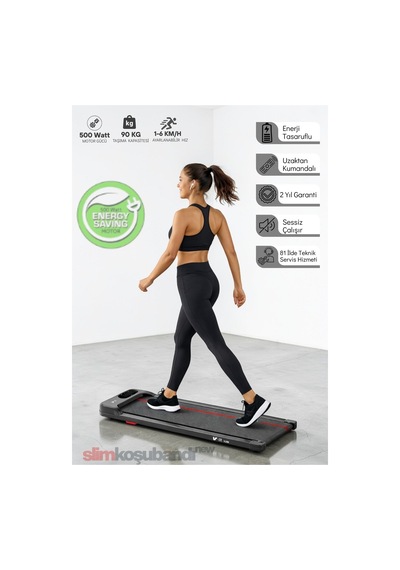 VFİT Slim Koşu Bandı 34 x 79 CM Minimal Yürüyüş Bandı Uzaktan Kumandalı & Eğimli